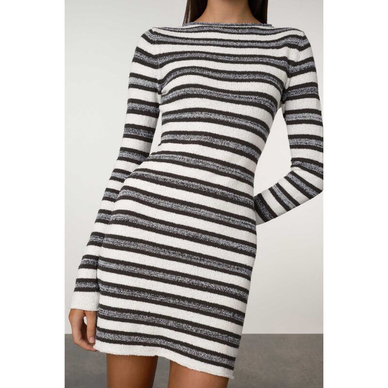 Zulu & Zephyr Marle Stripe Textured Knit Mini Dress image number 2